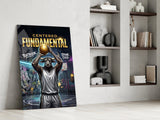 Fundamental Bull Basketball Street Court Glass Wall Art