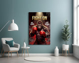 Fight On Gorilla Boxer Red Gloves Glass Wall Art