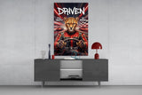 Driven Cheetah Race Car Driver Glass Wall Art