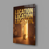 Location Location Location Gold Key Glass Wall Art