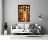 Location Location Location Gold Key Glass Wall Art