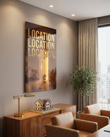 Cuadro de cristal Location Location Location Gold Key - 72x46 cm