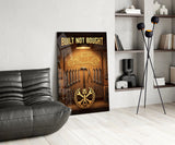 Built Not Bought Hot Rod Garage Glass Wall Art