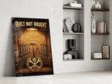 Built Not Bought Hot Rod Garage Glass Wall Art