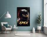 Apex Black Racing Helmet Glass Wall Art