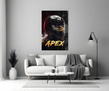 Apex Black Racing Helmet Glass Wall Art
