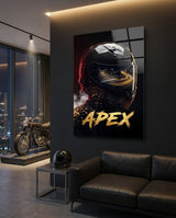 Glasbild Apex Black Racing Helmet - 72x46 cm