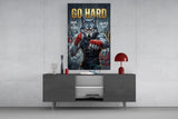 Go Hard Boxing Wolf Glass Wall Art