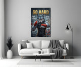 Go Hard Boxing Wolf Glass Wall Art