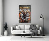 Unstoppable Muscular Rhino Glass Wall Art