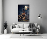 The City Is Watching Moonlit Slam Dunk Glass Wall Art