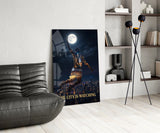 Palming The Moon City Skyline Glass Wall Art
