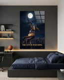 Palming The Moon City Skyline Glass Wall Art
