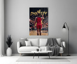 Dynasty Gold Typography Basketball Glass Wall Art