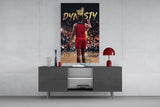 Dynasty Gold Typography Basketball Glass Wall Art