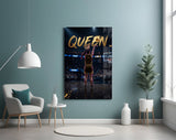 Queen Jeweled Crown Basketball Shooter Glass Wall Art