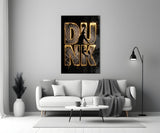 Dunk Gold Drip Basketball Net Glass Wall Art