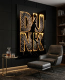 Dunk Gold Drip Basketball Net Glass Wall Art
