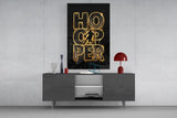 Hooper Gold Basketball Typography Glass Wall Art