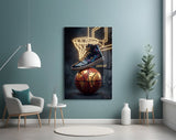 Laced Up Sneaker Neon Hoop Glass Wall Art