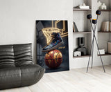 Laced Up Sneaker Neon Hoop Glass Wall Art