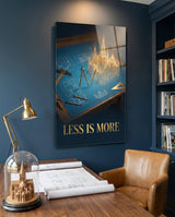 Quadro in vetro Less Is More Golden Blueprint - 72x46 cm