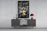 Soar Suited Eagle Gold Dollar Glass Wall Art