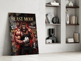 Beast Mode Gorilla Gym Motivation Glass Wall Art