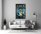 Apex Suited Shark Gold Dollar Glass Wall Art