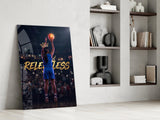 Relentless Basketball Crown Hoop Glass Wall Art
