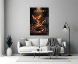 Yes Chef Fire Phoenix Flaming Pan Glass Wall Art