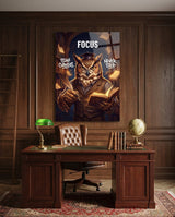 Tableau en verre Focus Scholar Owl Professor - 72x46 cm
