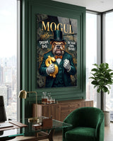 Quadro in vetro Mogul Tuxedo Bulldog Tycoon - 72x46 cm