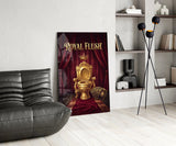 Royal Flush Golden Throne Toilet Glass Wall Art