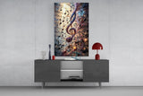 Luminous Treble Clef Music Notes Glass Wall Art