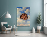 Torn Sky Eye and Hand Surreal Glass Wall Art