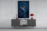 Liquid Water Hand Ornate Compass Glass Wall Art
