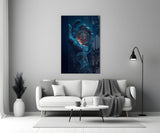 Liquid Water Hand Ornate Compass Glass Wall Art