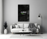 Billionaire Loading Green Bar Glass Wall Art