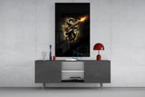 Golden Pistol and Black Serpent Glass Wall Art