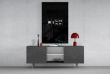 Rich Risk Silver Interlock Typography Glass Wall Art