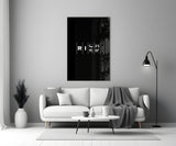Rich Risk Silver Interlock Typography Glass Wall Art