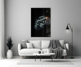 Serpent Coiled Firing Pistol Dark Glass Wall Art