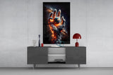 Smoke Cloud Hand Reaching for Earth Glass Wall Art