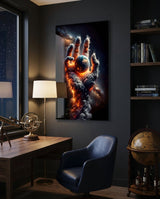 Cuadro de cristal Smoke Cloud Hand Reaching for Earth - 72x46 cm
