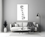 Balance I Think I Feel Brain Heart Glass Wall Art