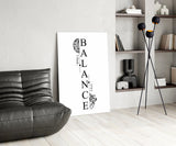 Balance I Think I Feel Brain Heart Glass Wall Art
