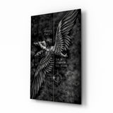Every Fall a Chance to Rise Winged Angel Glass Wall Art - 72x46 cm