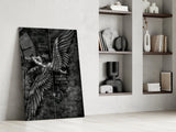 Every Fall a Chance to Rise Winged Angel Glass Wall Art