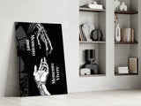 Memento Mori Vivere Reaching Hands Glass Wall Art